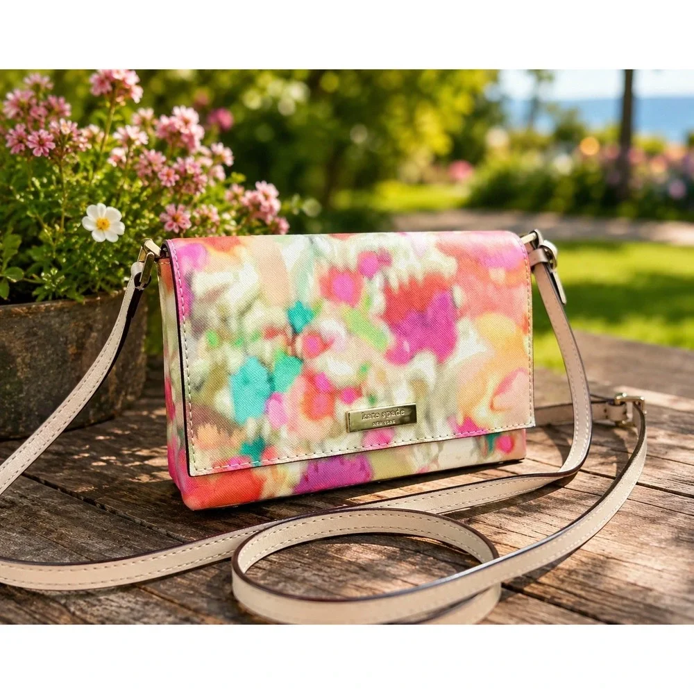 Kate Spade Bag Grant Street Sally Crossbody Pink Pastel Watercolor Floral Small